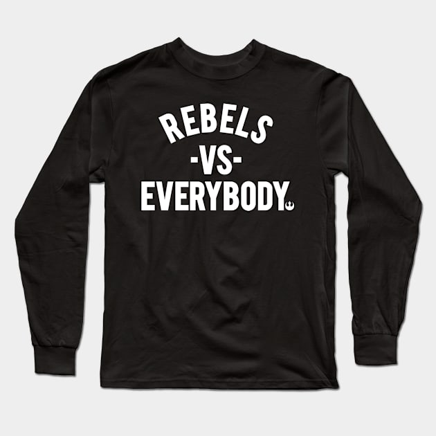 REBELS vs EVERYBODY - White Long Sleeve T-Shirt by supabawse